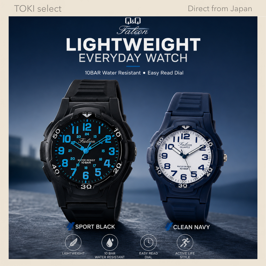 Citizen Q&Q Falcon Men Watch 10BAR Water Resistant Lightweight Analog Sports Watch
