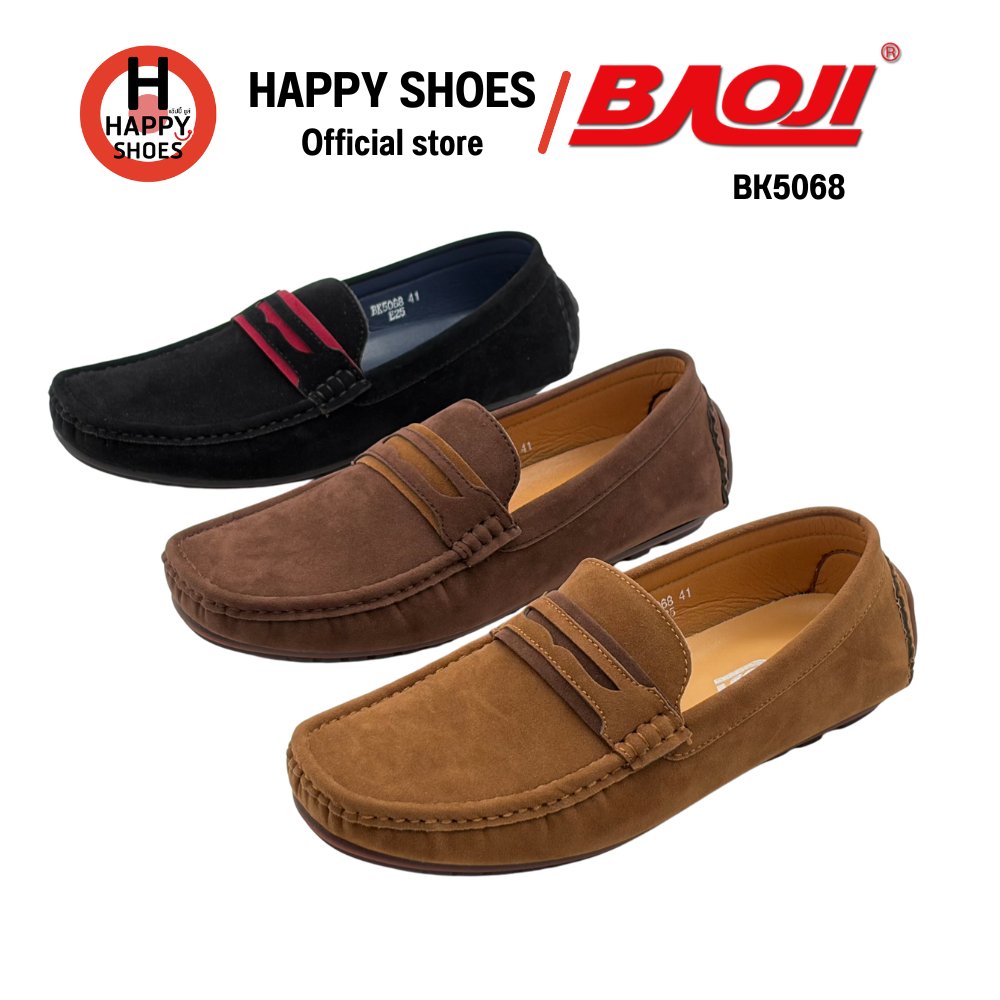 BAOJI บาโอจิ BK5068 รองเท้าโลฟเฟอร์ หนังกลับ เบอร์ 40-45 หนังนุ่ม หล่อเท่