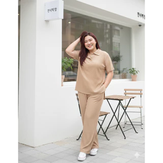 💖 ลดล้างสต็อก 💖ชุดเซ็ทสาวอวบ สาวพลัสไซส์ ไซด์ใหญ่ ใส่ได้ 100+ ทรงหลวมพอดีตัว ใส่สบาย ใส่เที่ยวได้ TZ81