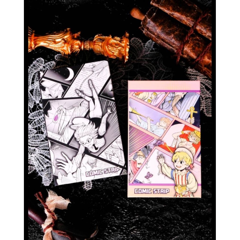Comic Strip Tarot ไพ่ยิปซีแท้ขอบสีส้มอมทองหรูหรา ไพ่ทาโร่ต์ ไพ่ยิปซี Tarot Cards
