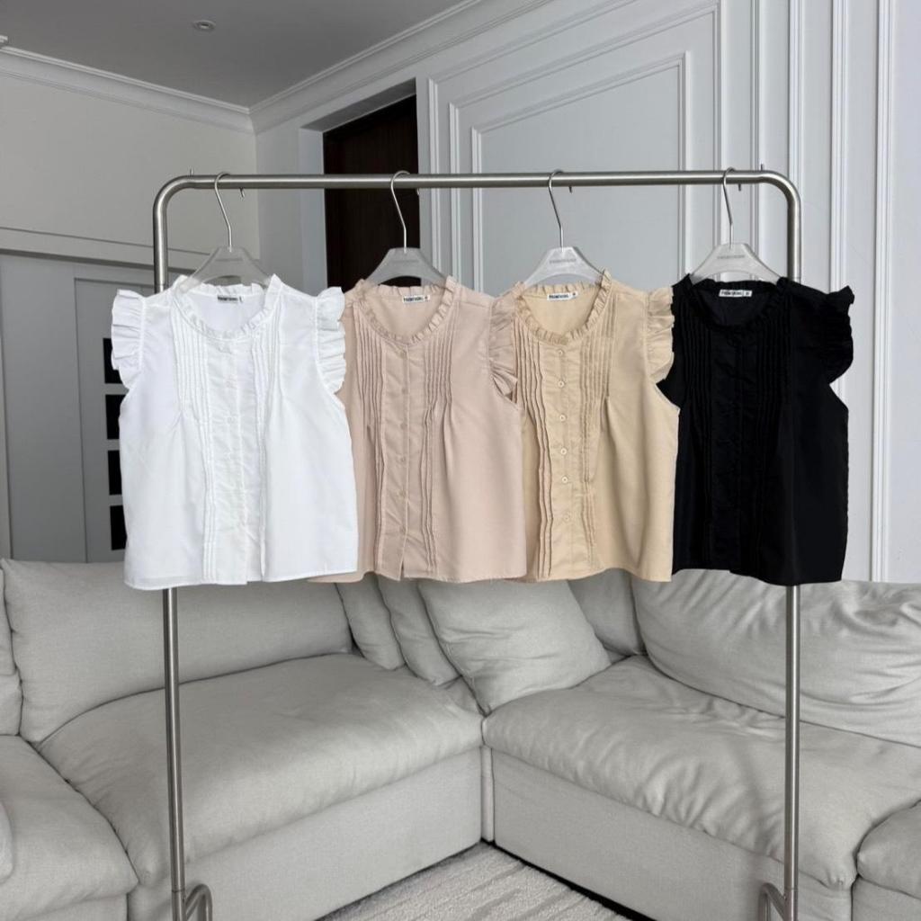 PTSH018 Lily Frill Blouse PROMTHONG (งานไซส์)