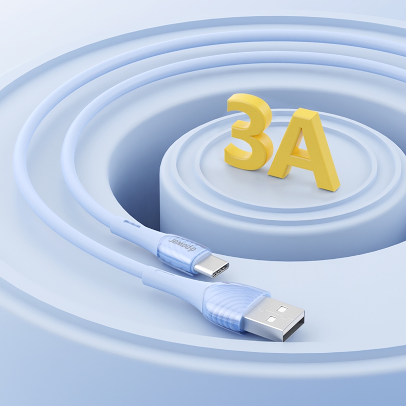 d-power สายชาร์จเร็ว 3A รุ่น CB-X13 สายซิลิโคนนุ่มพิเศษ ทำความสะอาดง่าย ถ่ายโอนข้อมูลได้ ยาว 1 เมตร (Micro/Type-C/IP)