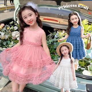 PRINCESS KESLI ชุดเดรสเด็กผู้หญิงฤดูร้อน ชุดเจ้าหญิงเด็ก ชุดเดรสวันเกิดเด็กหญิง 1-12 ปี