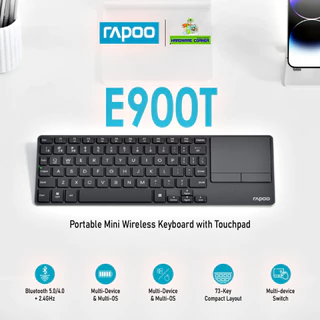 🔥ขายดีมาก🔥Rapoo E900T Wireless Bluetooth Keyboard with Touch pad คีย์บอร์ดไร้สายมัลติโหมดพร้อมทัชแพด