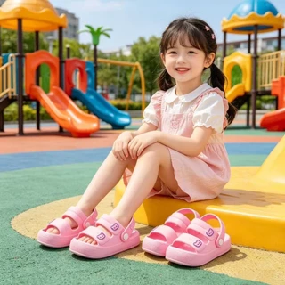 รองเท้ารัดส้นเด็ก มินิมอล สีเบจ น้ำหนักเบา นุ่ม ใส่สบาย พร้อมส่งในไทย