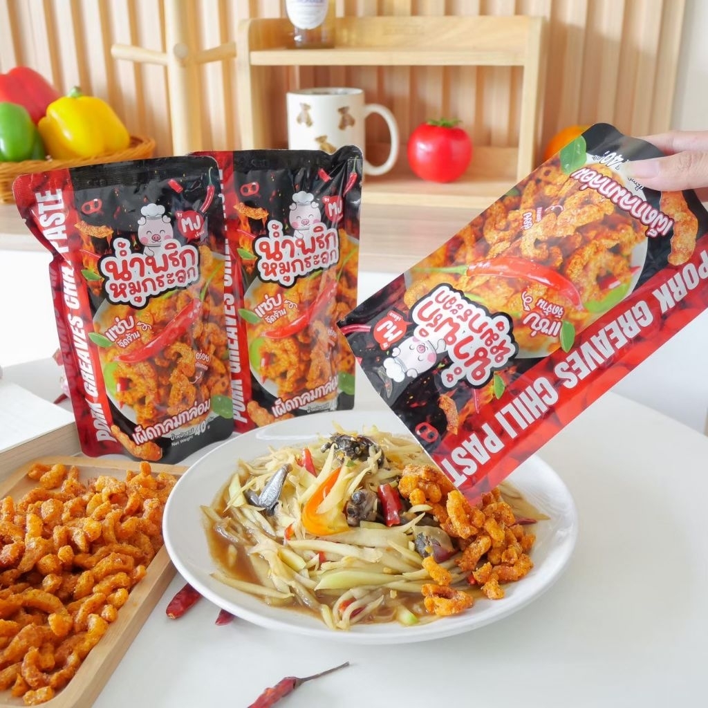 🌶️🐷น้ำพริกหมูกระจก BY MJ น้ำพริกหนังไก่กรอบ BY MJ