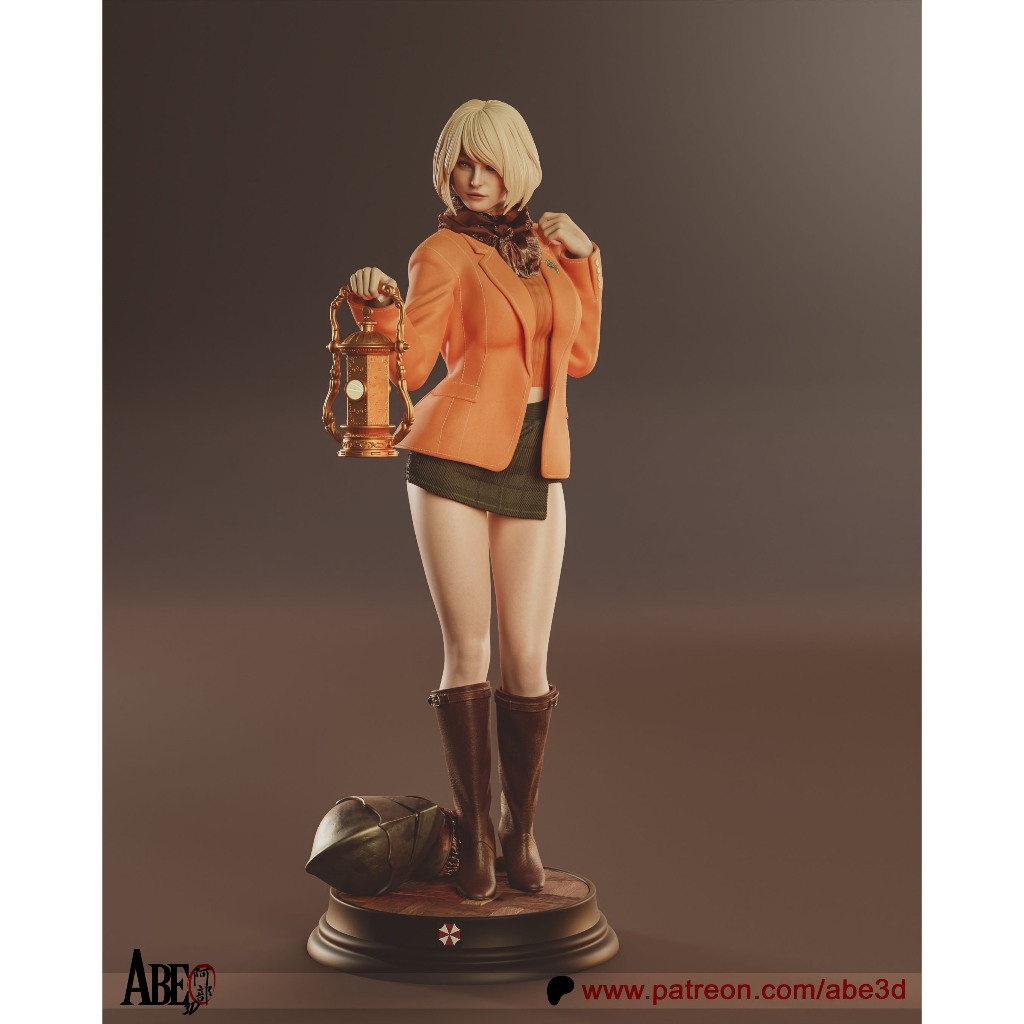 Ashley Graham Figure ฟิกเกอร์ Resin 3D Print Resident Evil 4 RE4 งานปริ้นไม่ลงสี สูงH:22.7cm พร้อมฐา