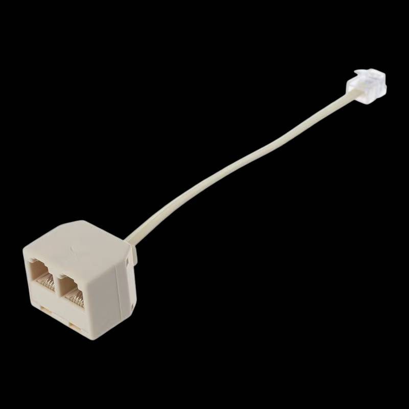 อะแดปเตอร์แยกสายโทรศัพท์ Rj11 6P4C 1 Male To 2 Female Rj11 To Rj11 Separator
