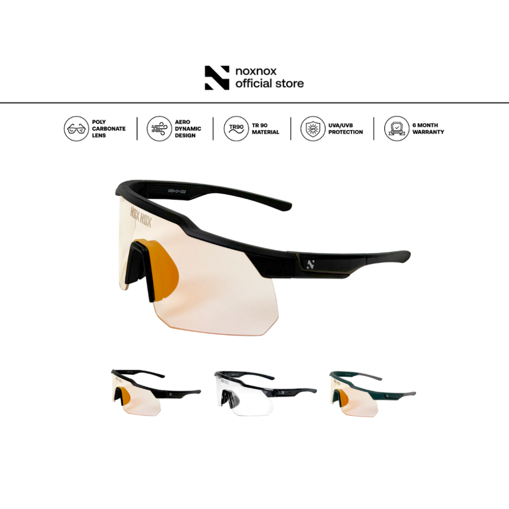 NOX NOX แว่นตากันแดดปรับแสงอัตโนมัติ รุ่น WIND XTREAM [ CLEAR ] Photochromic Lens พร้อมกล่องและถุงผ้า