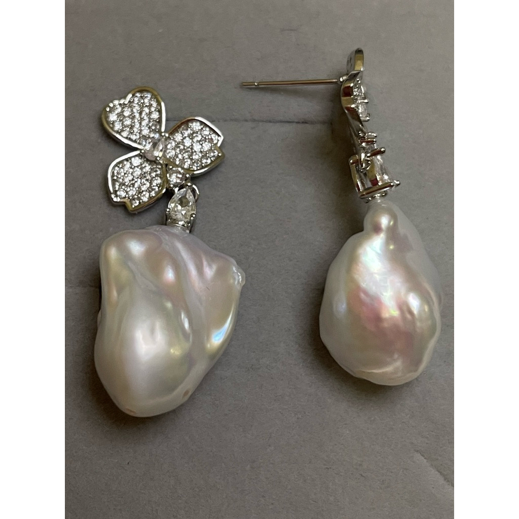 Pearl Earrings-100/ Fresh Water Pearl Baroque Drop Earrings