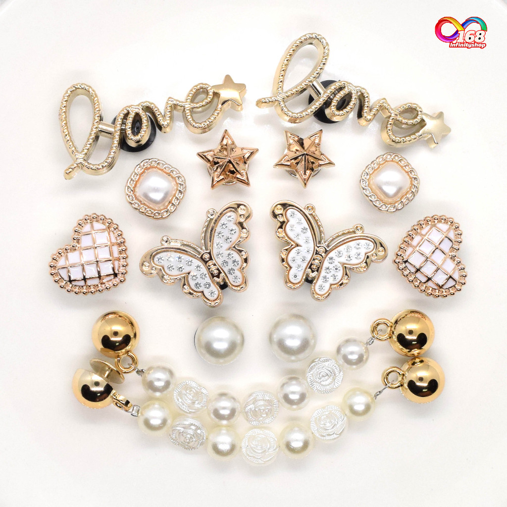 14 ชิ้น LOVE[ JB.94 ] ร้านไทย#jibbitz#จิบบิท#ติดรองเท้า#กระเป๋า#DIY พีวีซี น่ารัก อุปกรณ์เสริม ราคา ถูกที่สุด ดีลบีเคเค