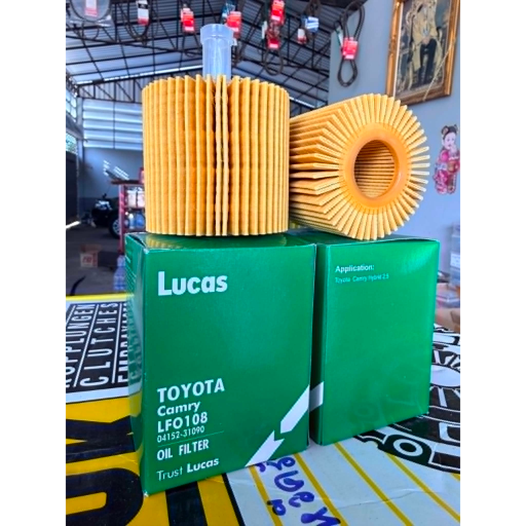 ไส้กรองน้ำมันเครื่อง LUCAS 04152-31090 Toyota Camry กรองกระดาษ