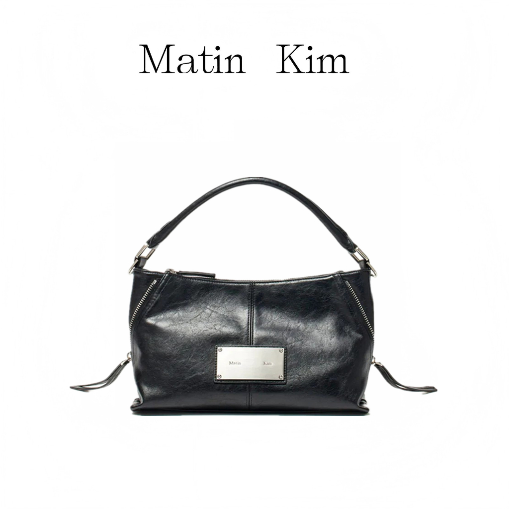 【Matin Kim】 SIDE ZIPPER SHOULDER BAG-BLACK