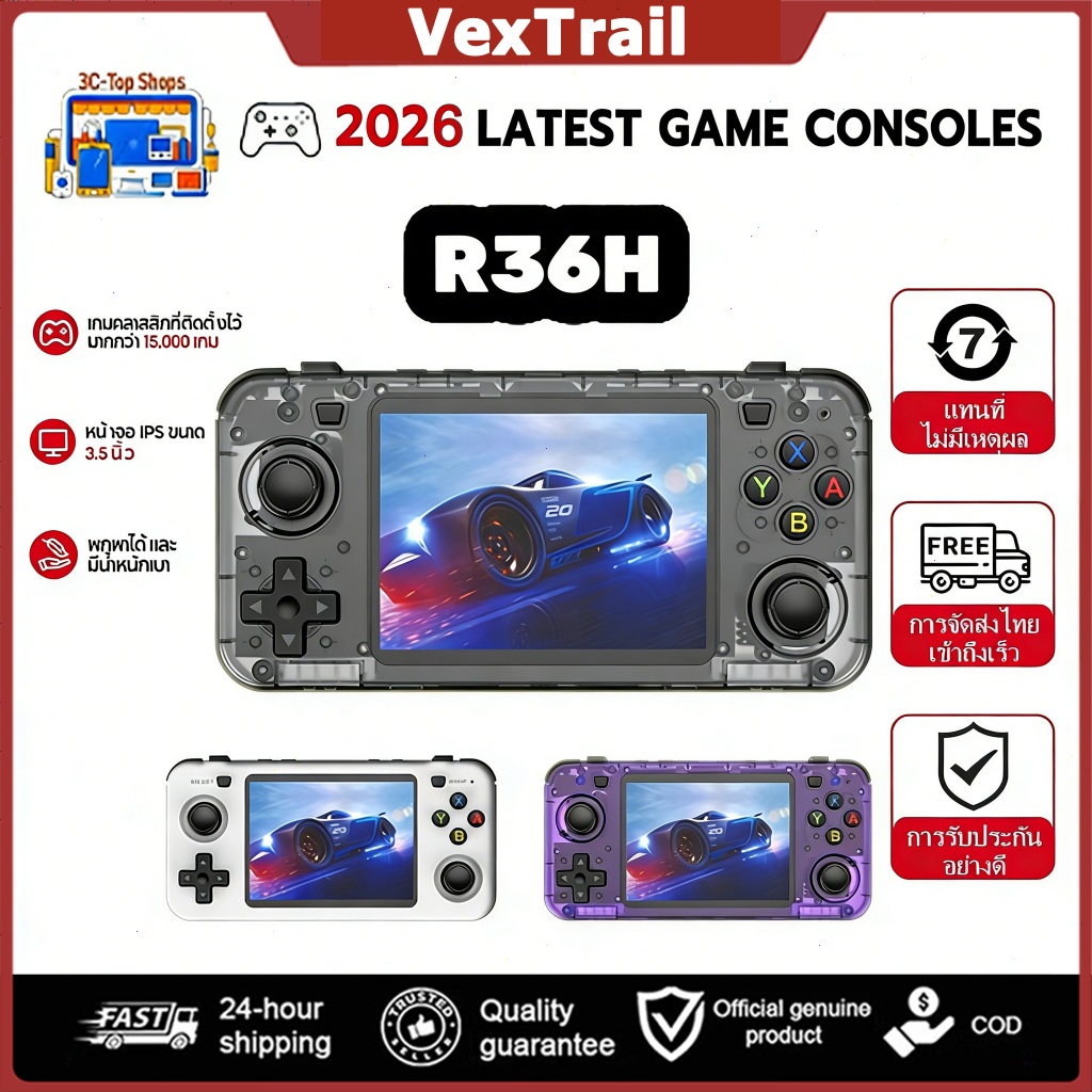 R36H เครื่องเกมพกพา 128G เกมบอย gameboy psp ของเล่น game console Retro เกมคอนโซล 40000+ Game ของขวัญ