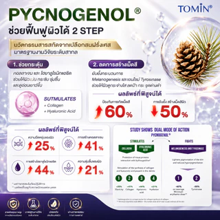 TOMIN™ พิกโนจีนอล พลัส วิตามินผิว ลดริ้วรอย ผิวกระจ่างใส เสริมคอลลาเจน