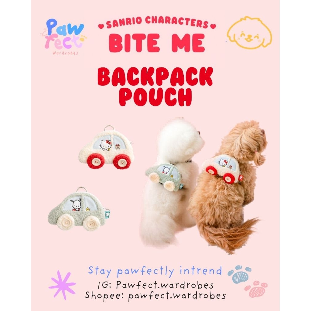 [พร้อมส่ง] bite me x Sanrio Backpack pouch กระเป๋าใส่ของสัตว์เลี้ยง