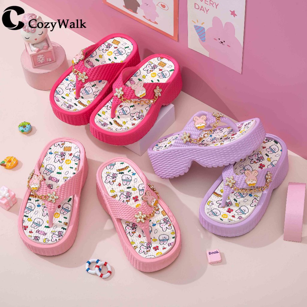 [พร้อมส่งในไทย] CozyWalk รองเท้าแตะเด็ก ลายกระต่ายน่ารัก 🐰 นุ่ม เบา ระบายอากาศดี กันลื่น รองเท้าเด็กแฟชั่น