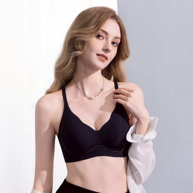Buaเสื้อชั้นใน-รุ่นฉัตรชบา ไร้โครงผ้าทอลาย สวยละมุน บราแม่เอ