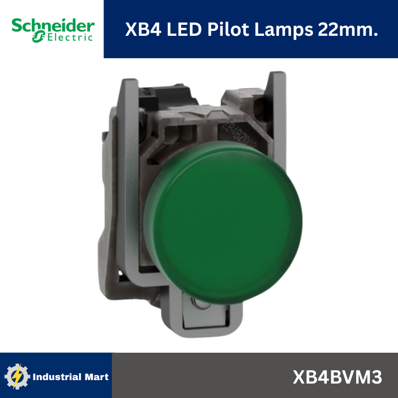 Schneider Electric XB4 ไพล็อตแลมป์ LED Ø22mm โลหะ 230-240VAC Pilot lamps (XB4BVM3เขียว)