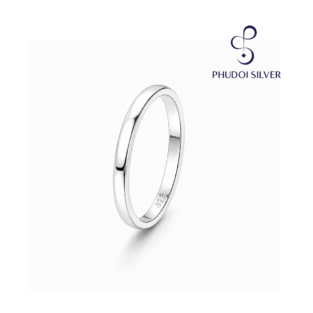 ภูดอยซิลเวอร์ แหวนลายหน้าเรียบ หนา 3 มิล เงินแท้ 92.5%