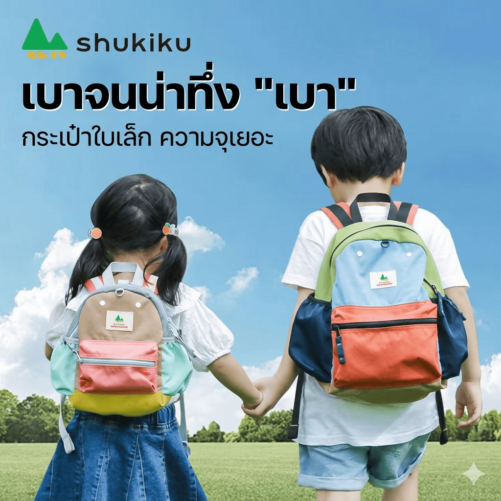 Shukiku กระเป๋านักเรียนอนุบาลลายตุ๊กตา ป้องกันการสูญหาย น้ำหนักเบา กระเป๋าเด็ก พร้อมตุ๊กตา