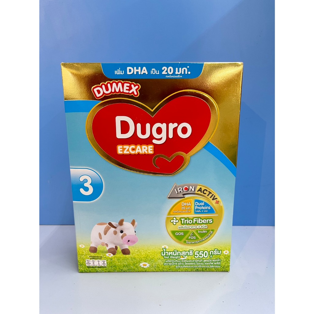 DUMEX DUGRO EZCARE ผลิตภัณฑ์นมชนิดผงละลายทันที สูตร3 นำ้หนักสุทธิ 550 กรัม
