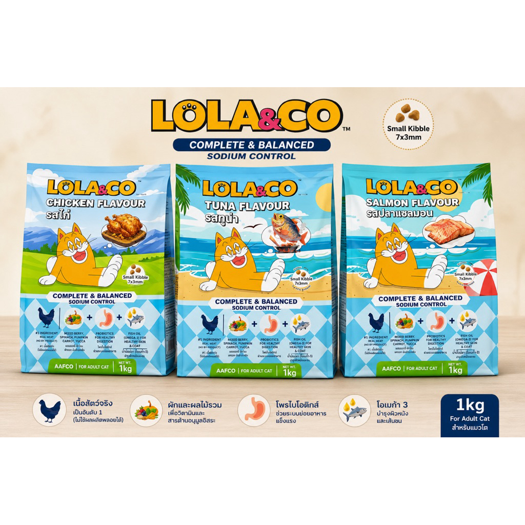 LOLA&CO อาหารแมวคุณภาพ ขนาด 1 กิโลกรัม