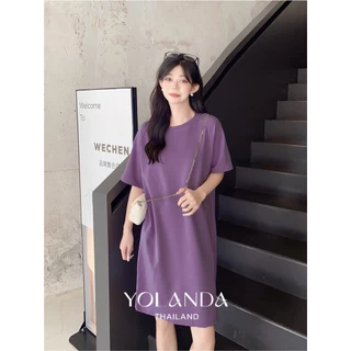 Yolanda ชุดเดรส แฟชั่น ผู้หญิง ทรงโอเวอร์ไซส์ สาวอวบใส่ได้ สามารถใส่คลุมท้องได้ HJ3465