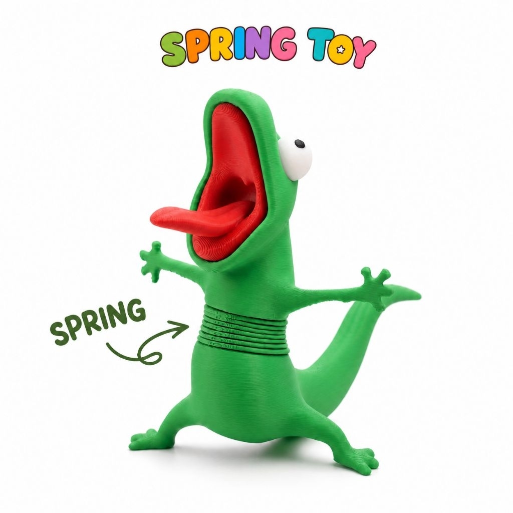 Lizard Tom Spring Toy ตุ๊กตาจิ้งจกสปริงโยกได้ ของเล่นเด็ก / ของแต่งโต๊ะ