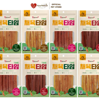 [Vegetable&Meat ขนมสุนัขผักผสมเนื้อสัตว์ล้วนๆ ขนมนำเข้าจากเกาหลี] Hello Doggy ขนมหมา Jerky เนื้อผสมผักโขม แครอท