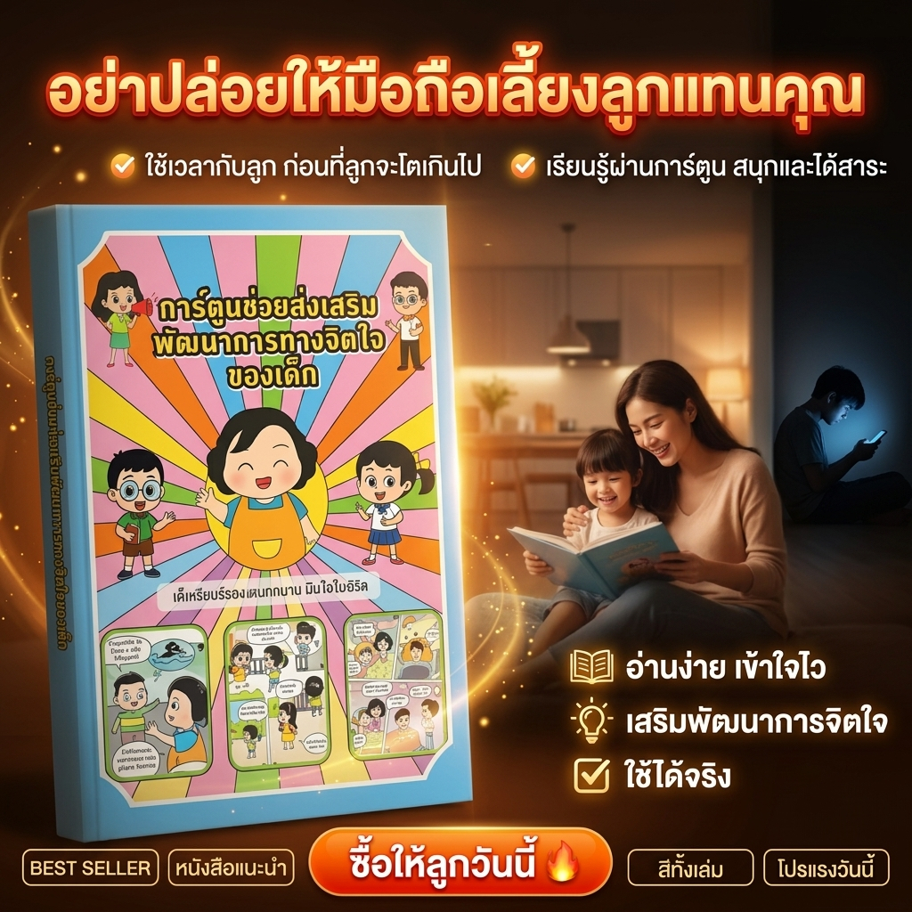 🔥 ใหม่ สีทั้งเล่ม ✨การ์ตูนช่วยเสริม พัฒนาการทางจิตใจ ของเด็ก หนังสือพัฒนาทักษะอารมณ์ ความฉลาดทางใจ GLOWBOOK
