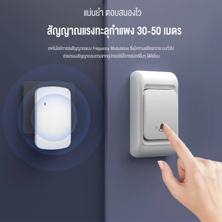 BUGUWU HI25 HI26 กริ่งประตูไร้สาย กริ่งบ้าน ออดประตู แบบไร้สาย ระยะ 300 เมตร 60 กระดิ่ง doorbell US plug