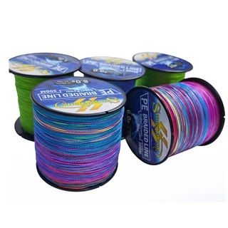 สายพีอี ถัก 4 เส้น ยาว 300 เมตร ถักลาย 6 สี สายตกปลา 4 เส้น อุปกรณ์ตกปลากลางแจ้ง สายหลักตกปลา สายพีอีตกปลา
