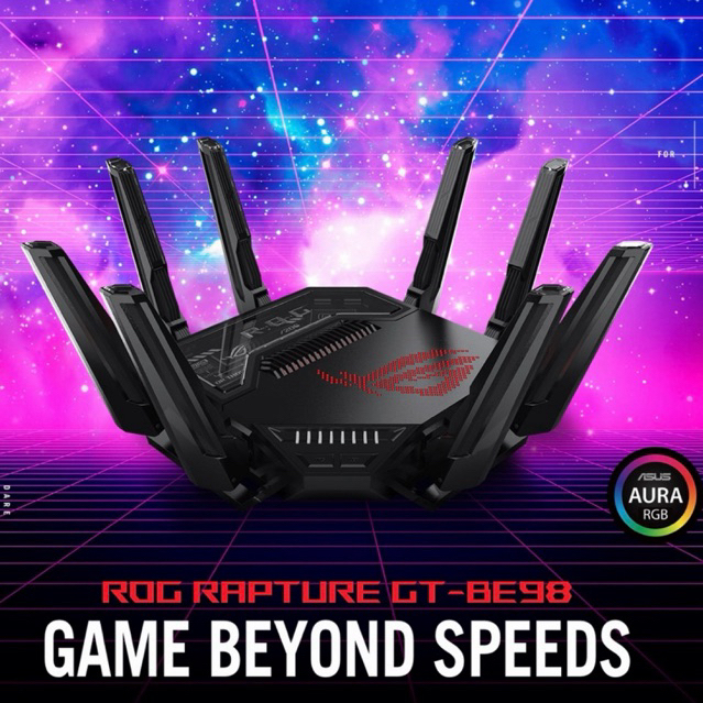 ASUS ROG Rapture GT-BE98 Quad-band WiFi 7 (802.11be) Gaming Router 320MHz bandwidth 10G ประกันSynnex