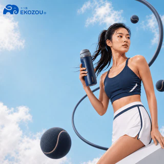 EKOZOU รุ่น EKO POPSIP ขวดน้ำสแตนเลส 304 เคลือบเซรามิก เก็บอุณหภูมิร้อน-เย็น มีหลอดดูดในตัว
