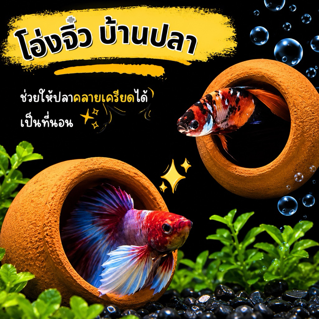 โอ่งจิ๋ว 🪸บ้านปลา แต่งตู้ปลา