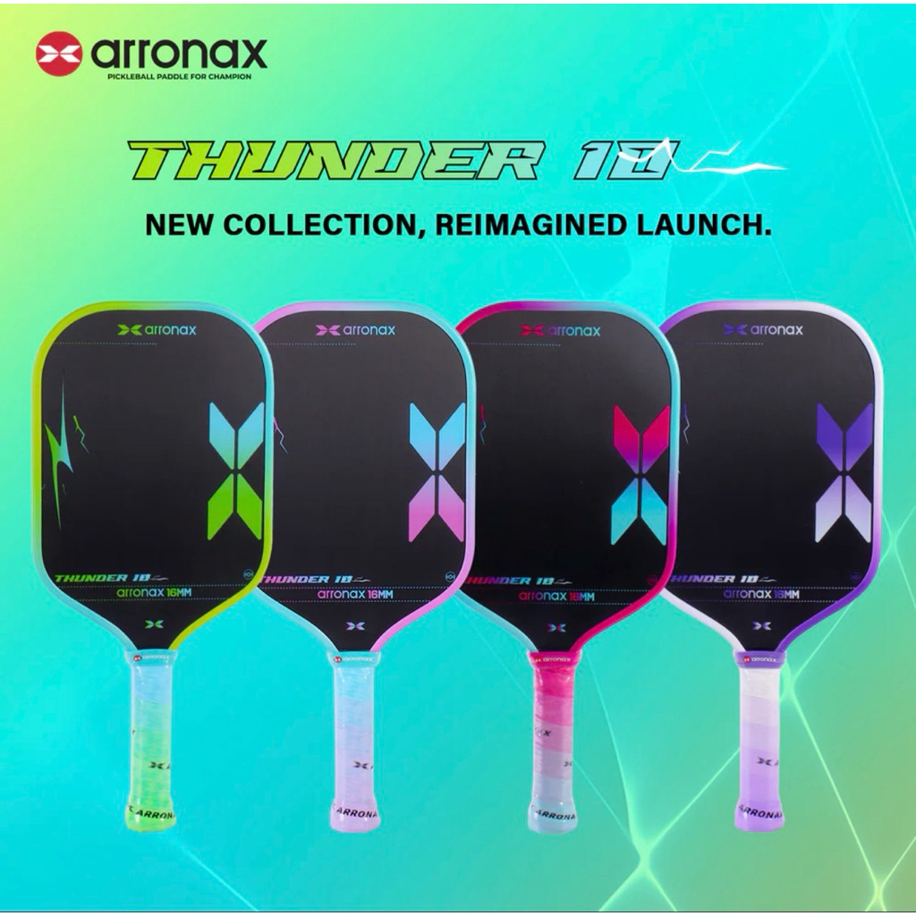 ไม้พิคเคิลบอล ARRONAX THUNDER 10 Gen 4 Foam Core Carbon Fiber Pickleball Paddle (EPP + EVA Dual Core, 16mm Power Series)