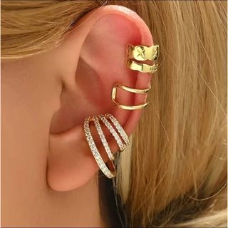 Earcuff AB002 แฟชั่นเพชรเว่อๆ แบบคล้องหูไม่เจาะหูร้าน🇹🇭ส่งไว ถ่ายรูปจากสินค้าจริงทุกแบบค่ะ