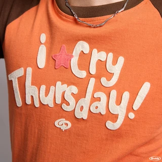 DADDYCLUB | I Cry Thursday Raglan T-shirt เสื้อยืดสีส้ม สุดเท่