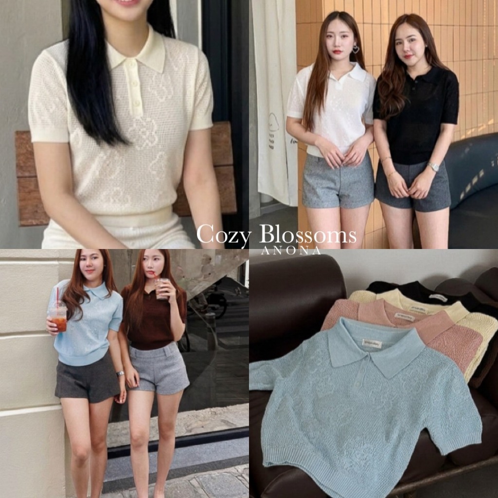 Cozy Blossoms เสื้อไหมพรมผ้านิตตาข่าย