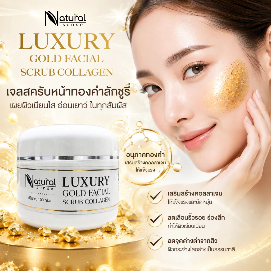 Luxury Gold Facial Scrub เจลสครับขัดหน้าทองคำ 100g