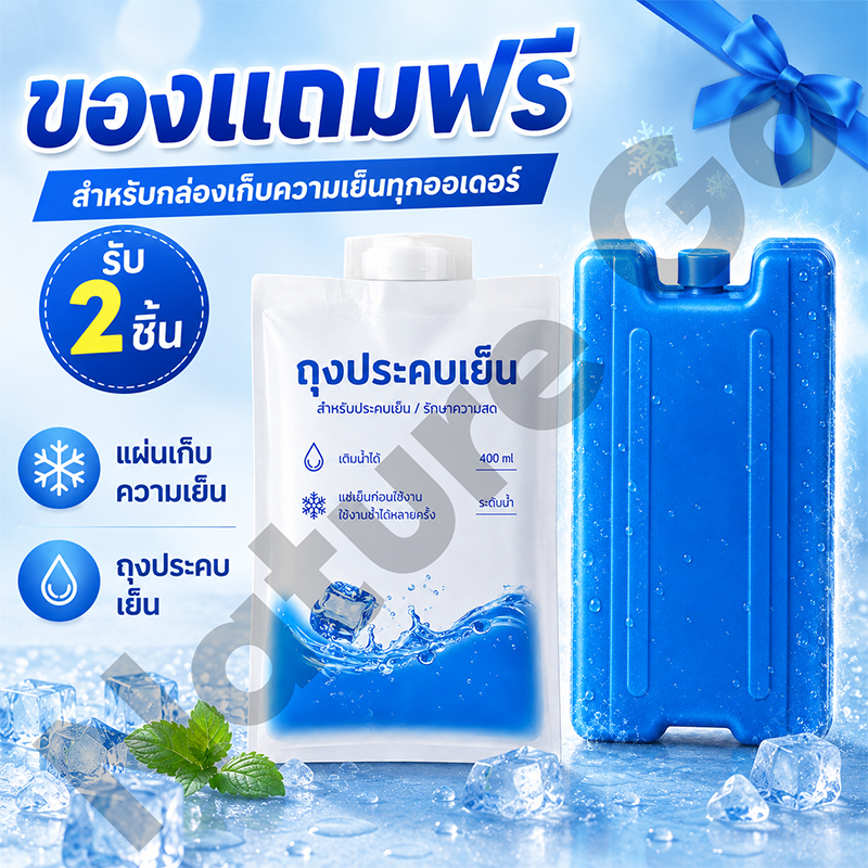 ซื้อ กระติกน้ำแข็ง แถมฟรี แผ่นเก็บความเย็น+กุญแจเก็บความเย็น