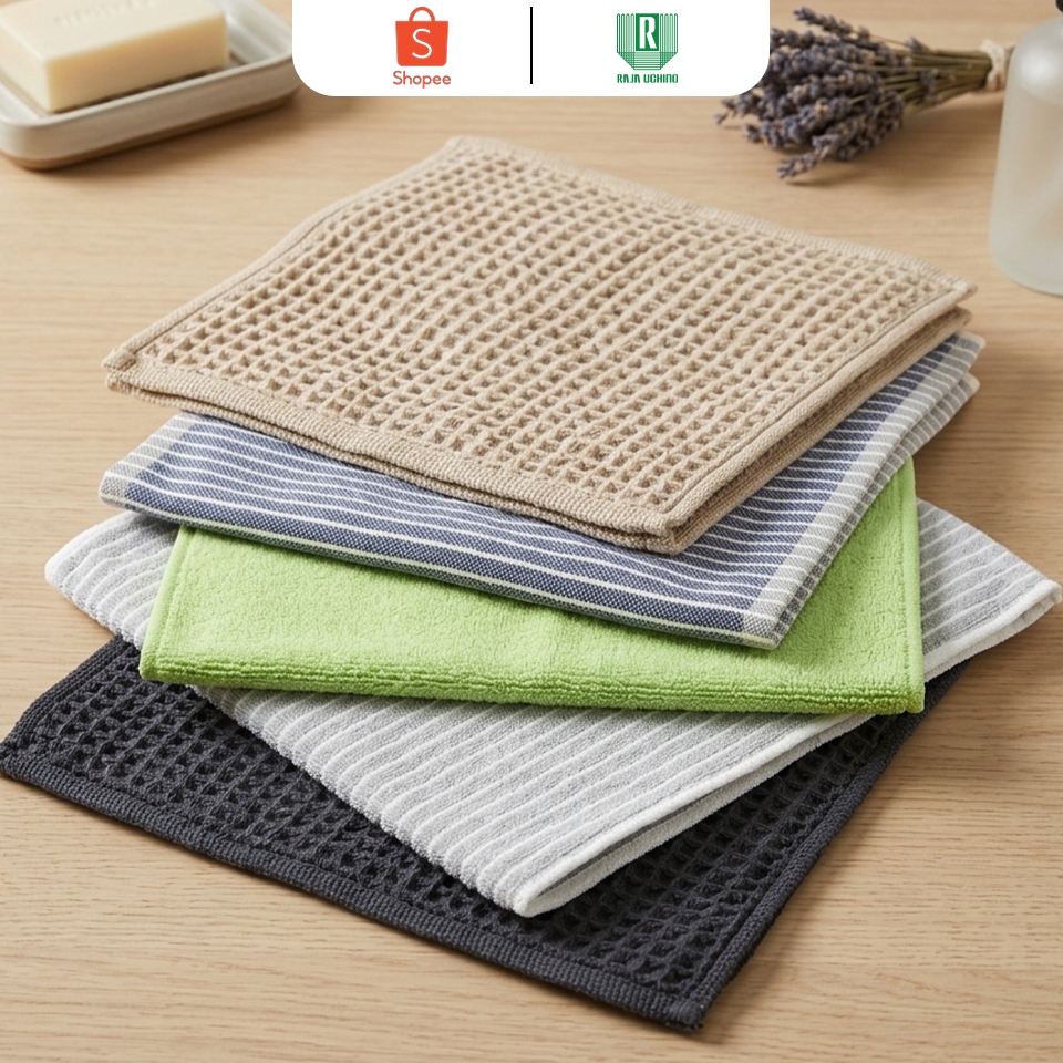 ของแถมฟรีเซตผ้าอเนกประสงค์ 3 ชิ้น ขนาด 25x25 cm.(BSG10) (คละสี/คละลาย)