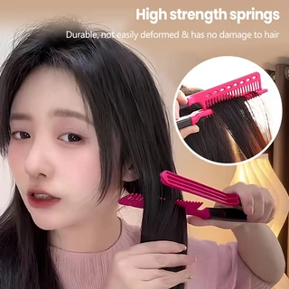 หวีจัดแต่งทรงผมแบบคลิปรูปตัววี หวีดัดผมตรง แปรงหวีผมตรง hair straightening comb มี 4 สีให้เลือก