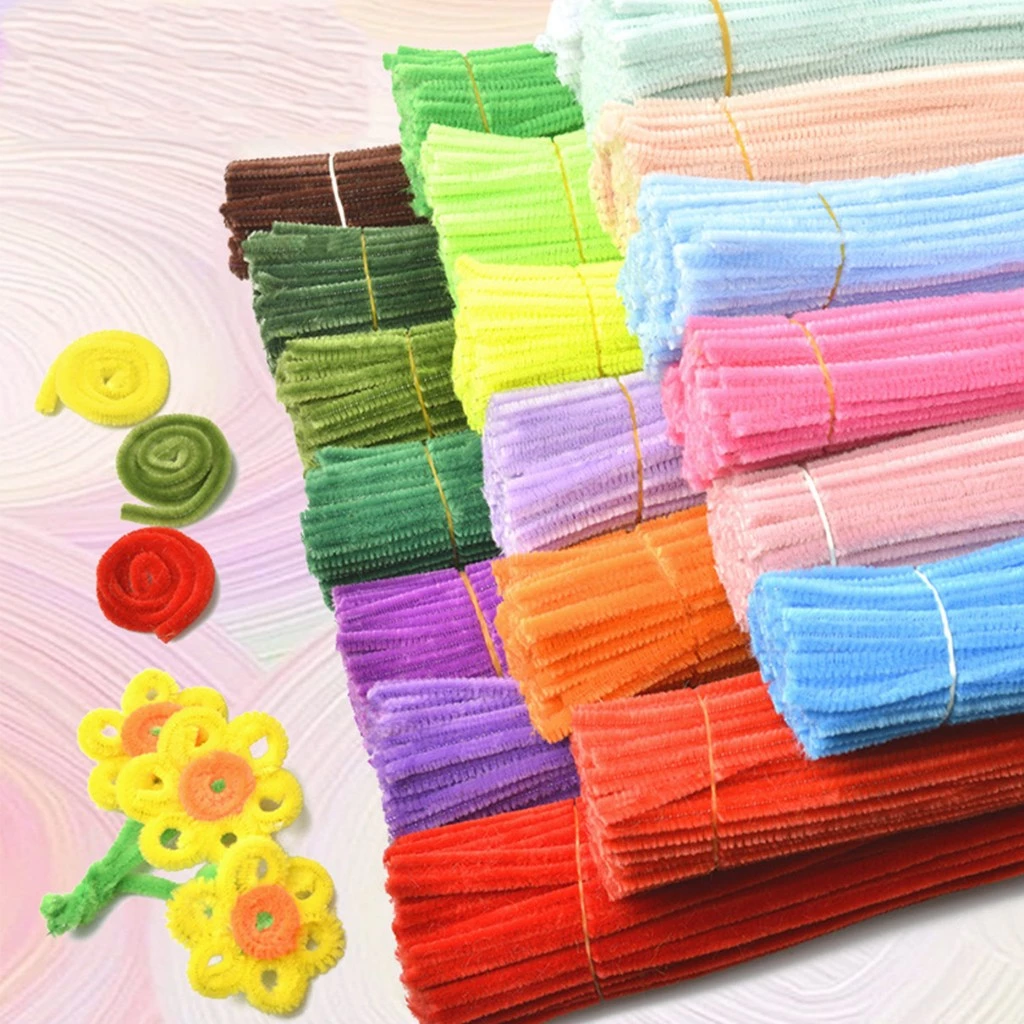 ลวดกำมะหยี่ 100ชิ้น ที่มีสีสัน ดัดง่าย ขนนุ่มฟู ยาว30cm หนา 6mm/8mm  ทำดอกไม้ DIY จัดส่งจากประเทศไทย thumbnail 4