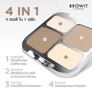 Browit Face On Point Highlight & Contour บราวอิท พาเลทไฮไลท์และคอนทัวร์ คอนทัวร์พุ่ง ไฮไลต์ให้ฉ่ำ 2 เฉดสี ปังตรงสกินโทน