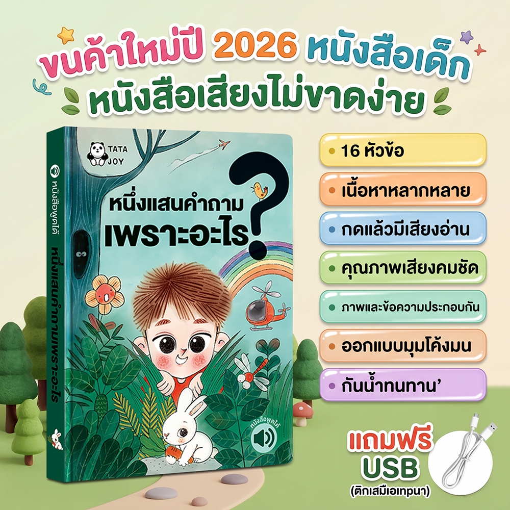 COD หนังสือมีเสียง นิทานสำหรับเด็ก การเรียนรู้แบบโต้ตอบ 16 หัวข้อหลัก หนังสือเสริมพัฒนาการเด็ก