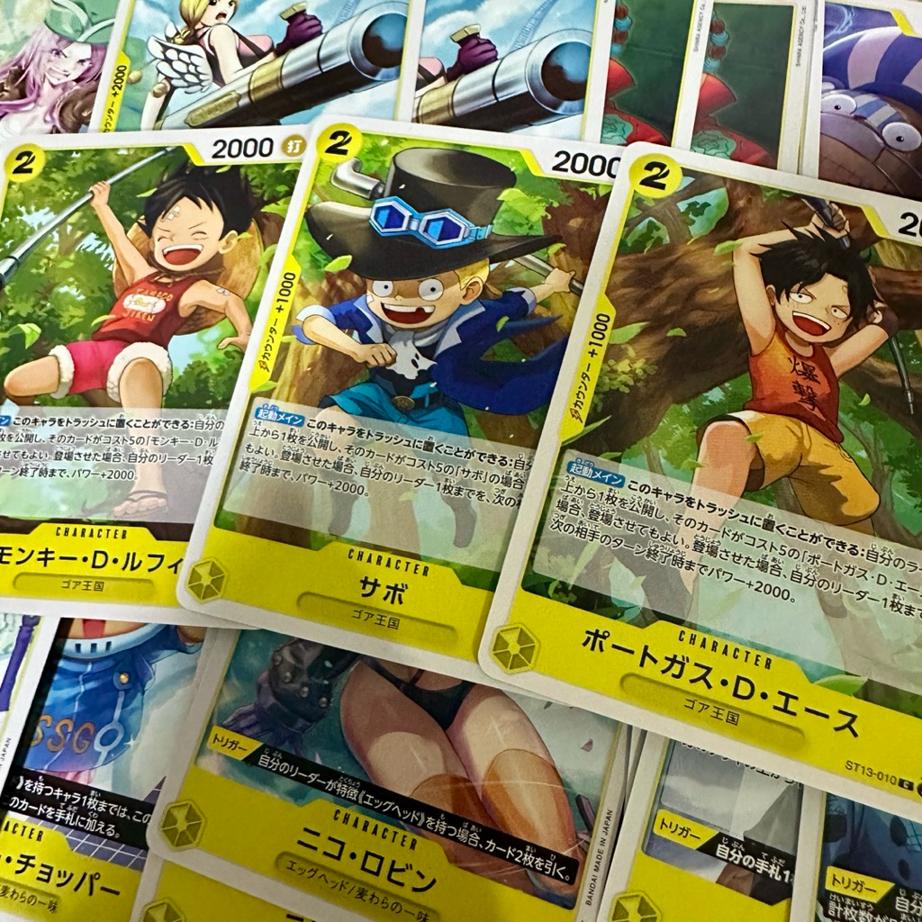 (Yellow ) การ์ดOne Piece Card Game ใบล่ะ 8.-บาท ระดับ C,UC Yellow การ์ดเหลือง วันพีซการ์ดเกมส์ แท้ จาก Booster Box
