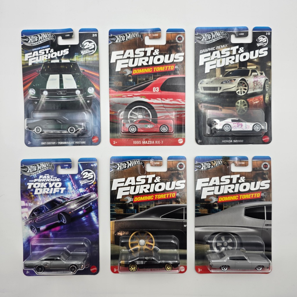 Hot Wheels Fast & Furious Silver Series 25th Anniversary 1:64 ของแท้ เลือกรุ่น