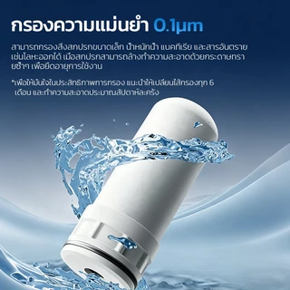 เครื่องกรองน้ำก๊อกสำหรับใช้ในบ้าน ตัวกรองก๊อกน้ำในครัว ใช้ไส้กรองเซรามิกที่ล้างทำความสะอาดได้ ขจัดสิ่งเจือปนและคลอรีน ติ